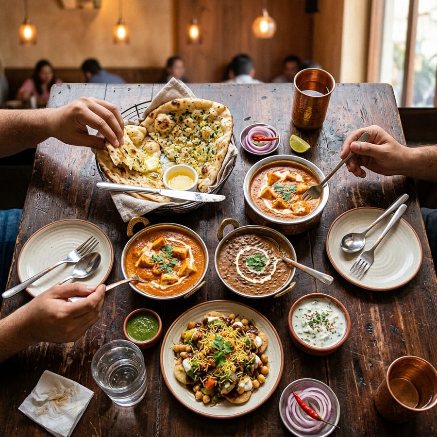 A shared Indian feast at The Butter Beats